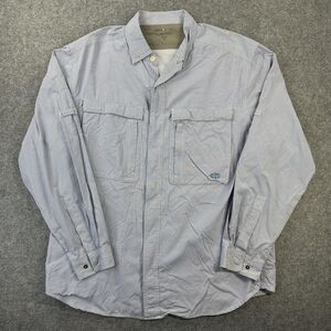 ExOfficio Insect Shield Shirt Mens Large Blue Check Long Sleeve Travel Outdoor
